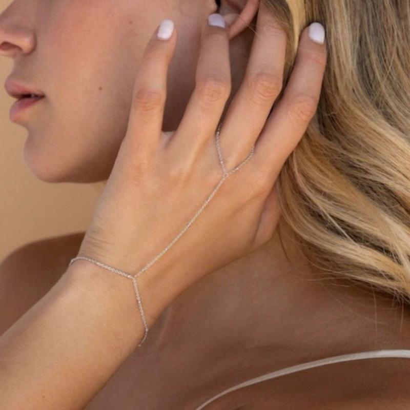 Minimalistické tenké řetízkové prstenové náramky pro ženy Vícevrstvé Vintage kuličkové článkové náramky Párty Elegantní šperky