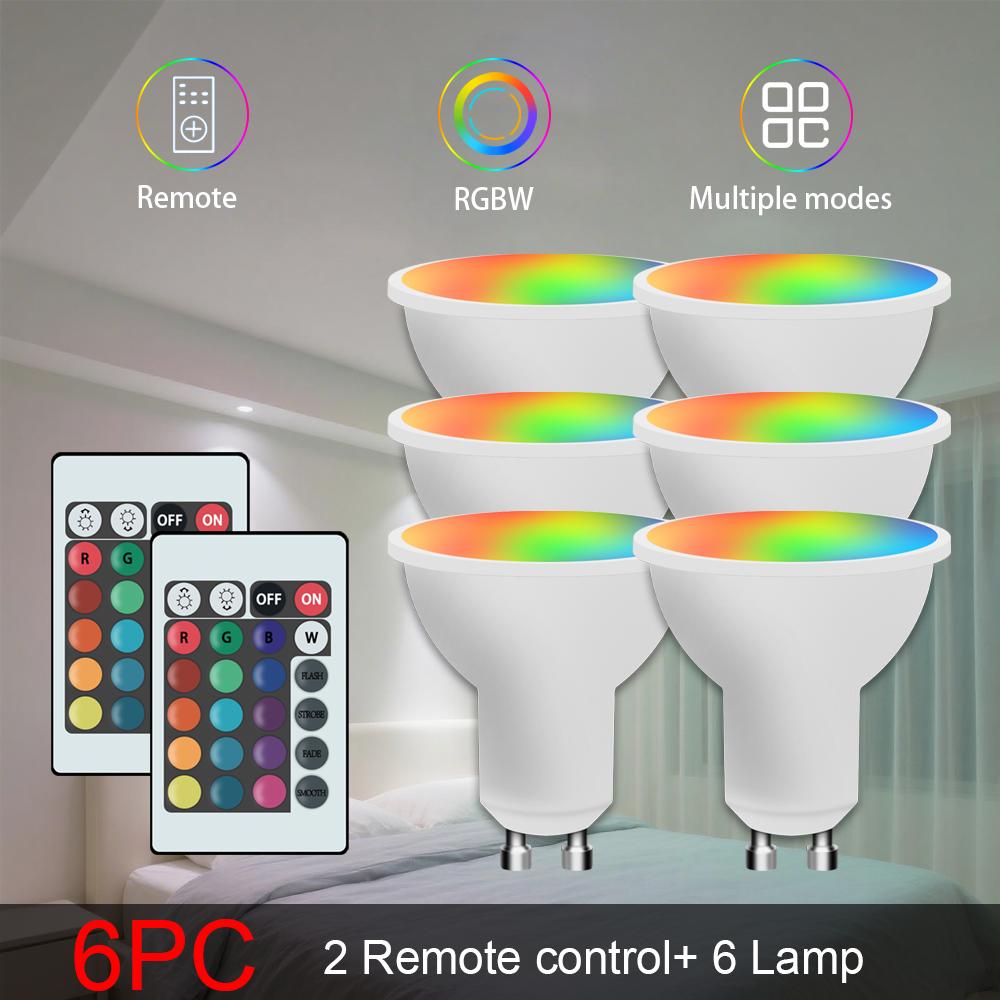 24-key remote control GU10 spotlight atmosphere light 16-color RGBLED multi-color bulb 85-265V home lighting dimmable