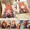 Spice And Wolf Anime Kissenbezug Quadratisches Kissen Schlafzimmer Sofa Freizeit Komfortkissen Auto Heimdekoration