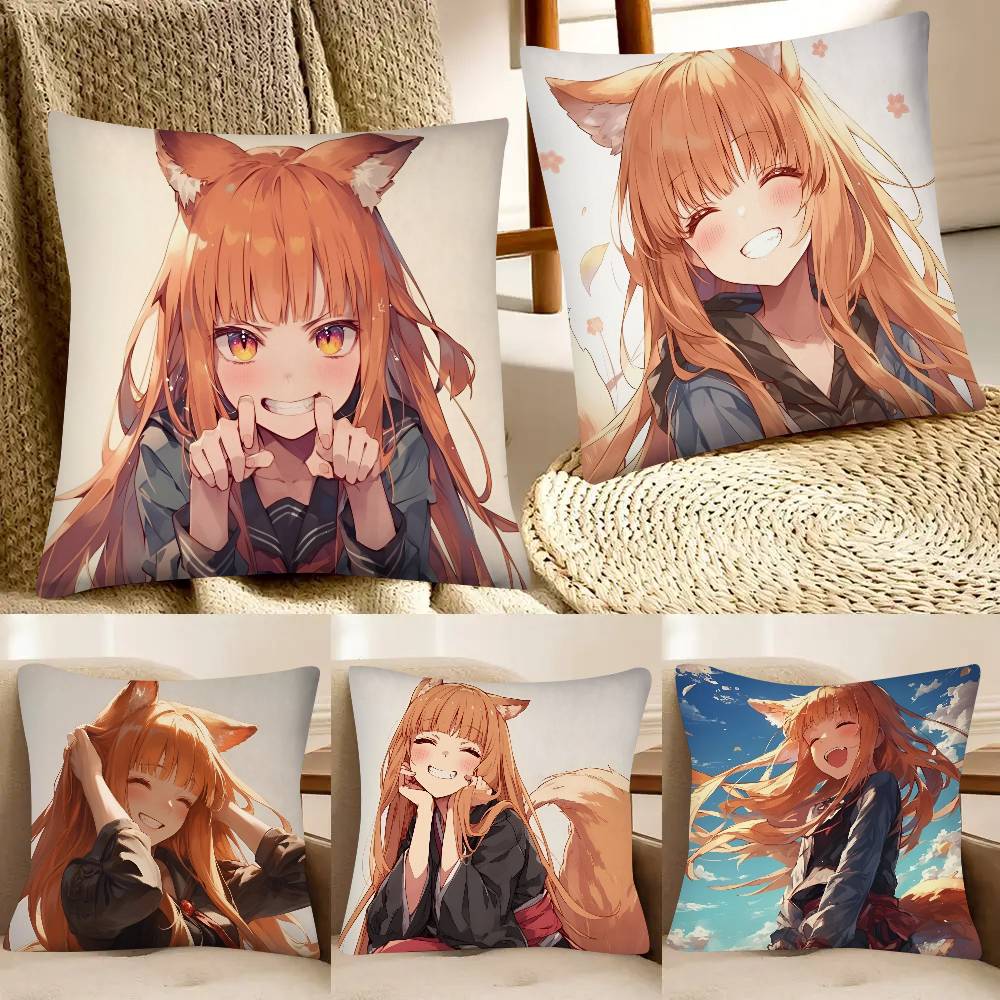 Spice And Wolf Anime Pillow Case Square Pillow Bedroom Sofa Leisure Comfort Cushion Car Home Decoration