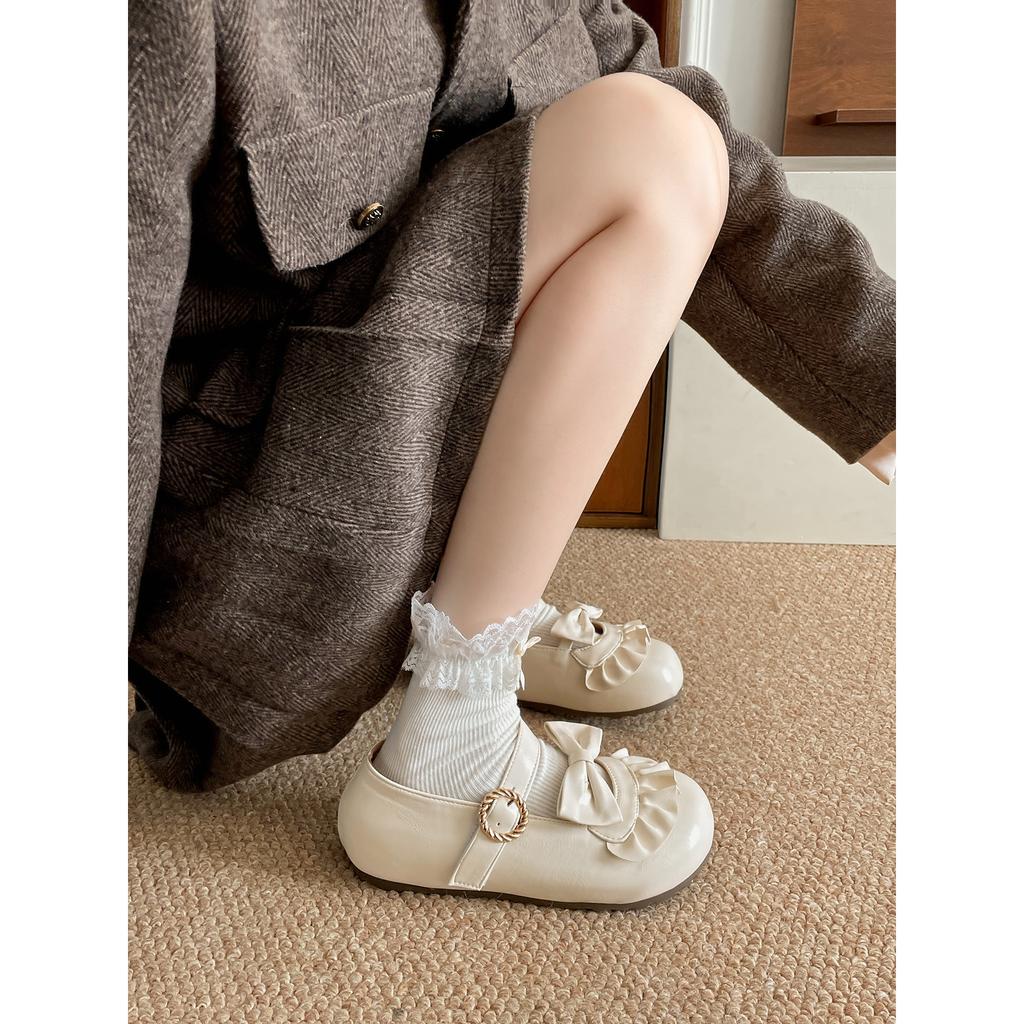 Small retro versatile thick-soled shallow-mouth single shoes 2026 spring and autumn height-increasing skirt Mary Jane shoes