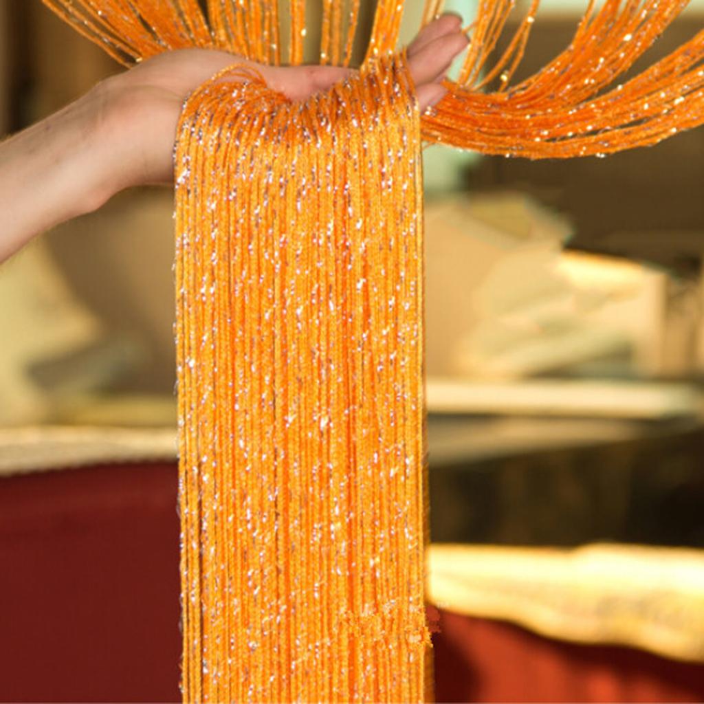 1x2M Polyester Silver Beaded Curtain for Wedding Decoration and Room Divider