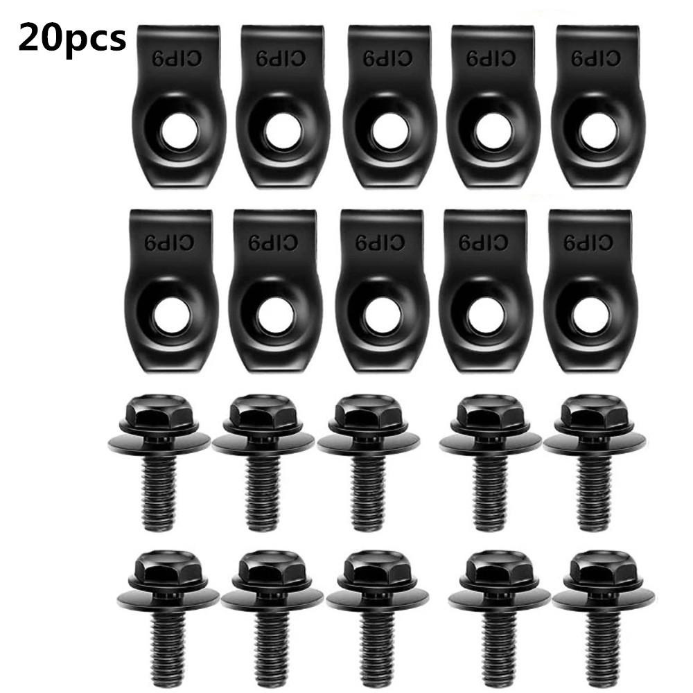 35 STK Bilkarosseribolter og U-mutterklemmer Motordeksel Underbrett Sprutskjoldbeskyttelse Støtfanger Fender Liner Holder Feste Nagleskruer