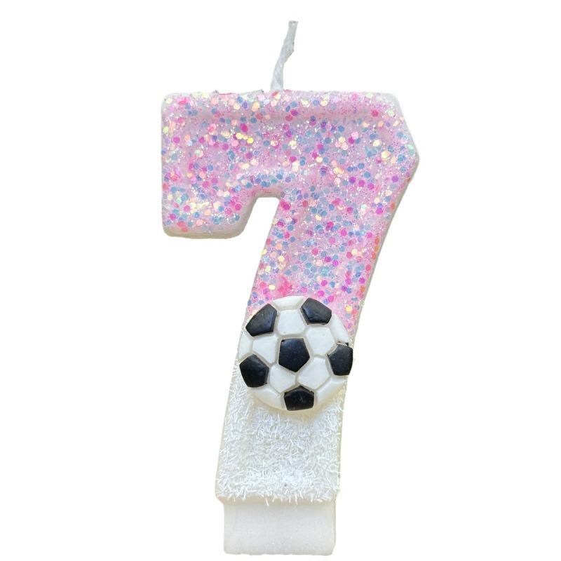 Cross-Border Temu Xi Yin Sports Football Digital Birthday Candle Party Decorations Handmade Birthday Candles