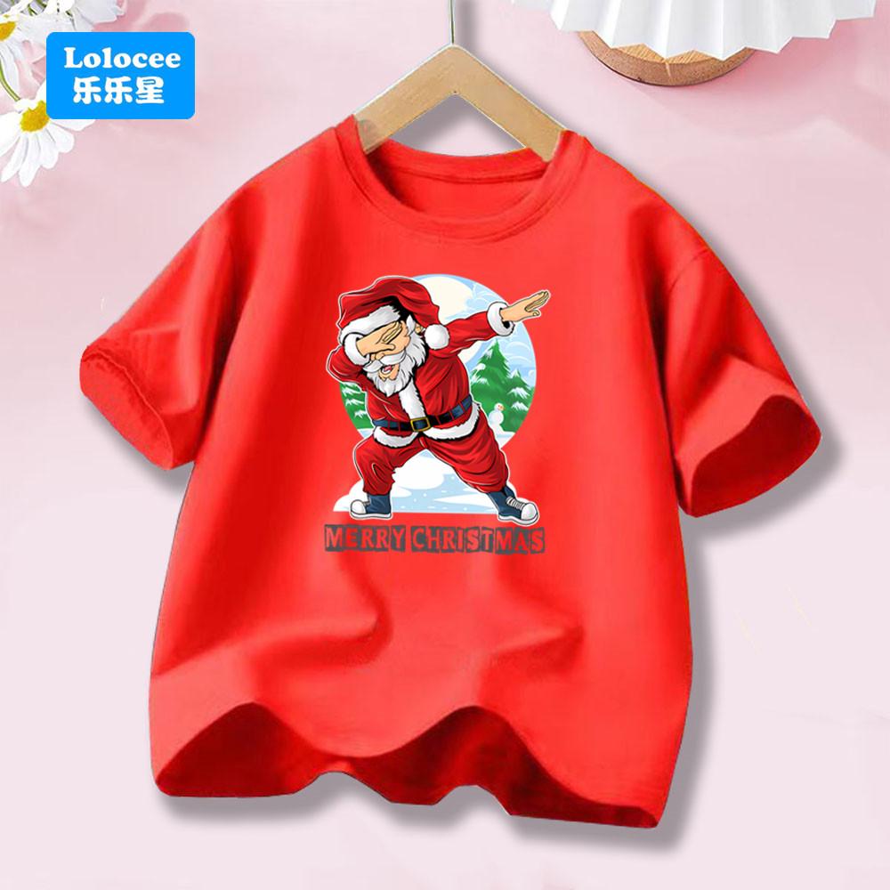 Christmas Dancing Santa Costume Dabbing T-Shirt for Girls XMAS Retro T-shirt Casual Trendy Aesthetic Tee Fashion Tops SDLL1