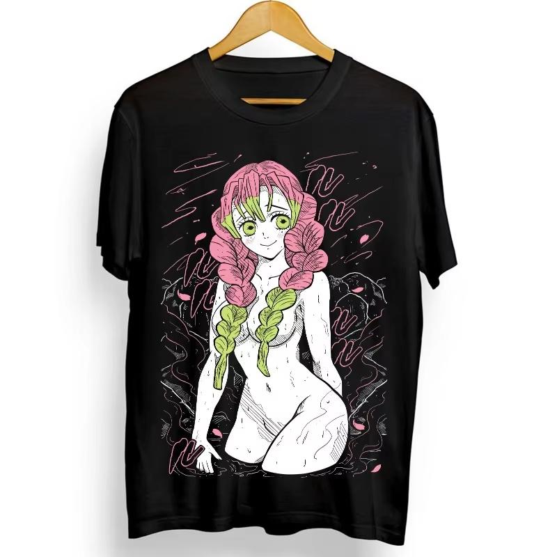 Demon Slayer Anime Mitsuri Kanroji Printed T-shirt Men's Women's Top Sports T-shirt Summer Tee