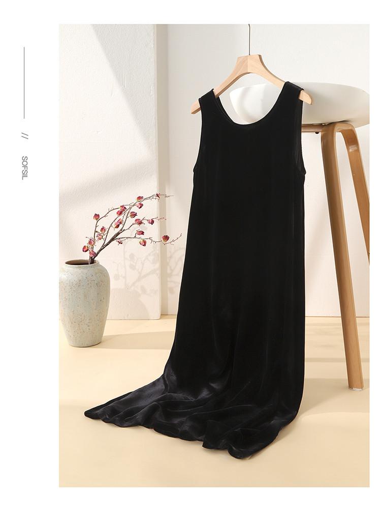 100% Mulberry Silk Velvet Vest Dress