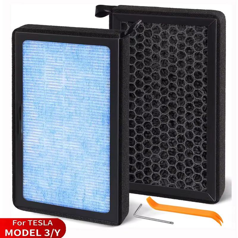 

For Tesla Model 3 Model Y 2017-2024 2025 higland HEPA Activated Carbon Tesla Cabin Air Filter Replacement Accessories 2Pack 2-piece set