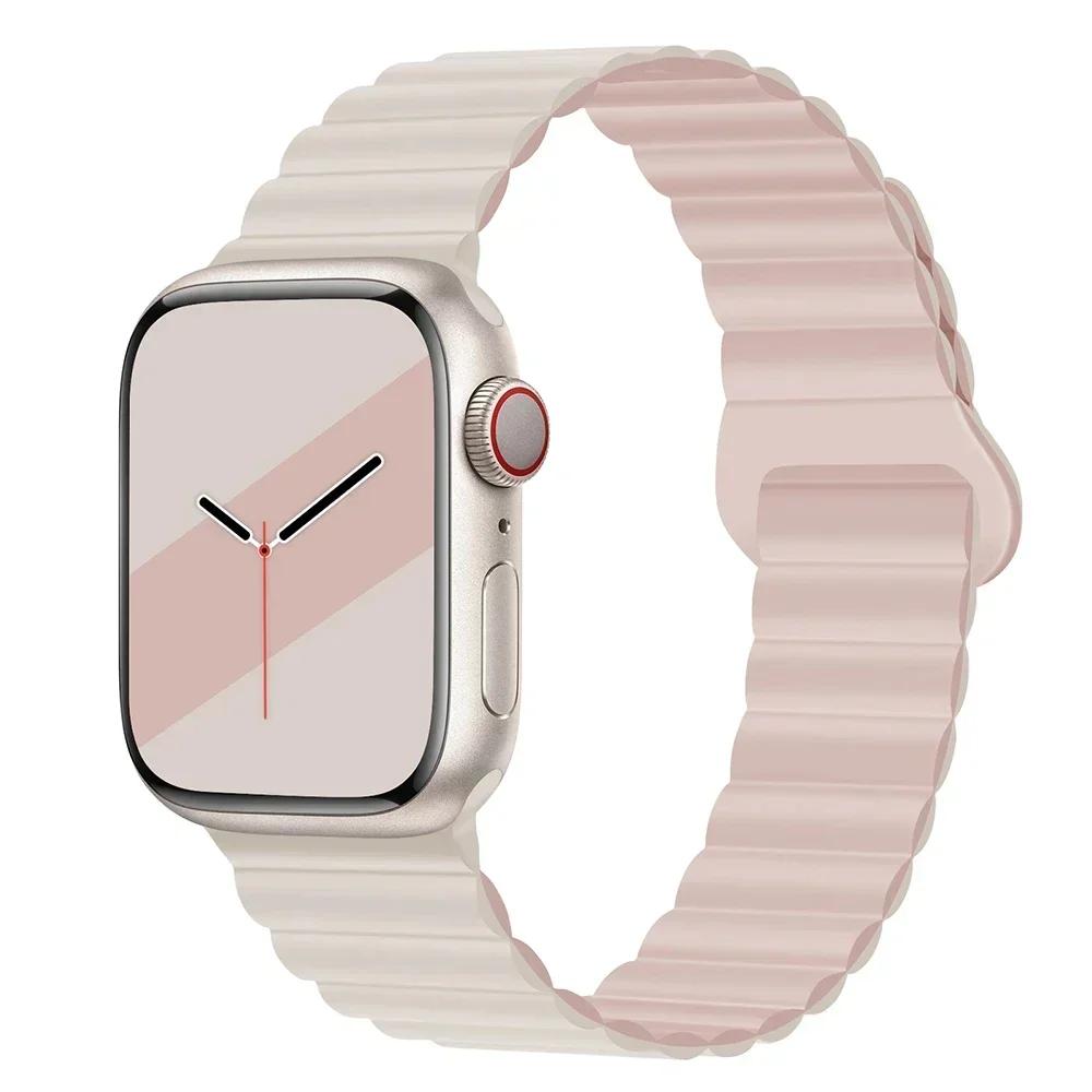 Magnetic Strap For Apple Watch Bands 45mm 38mm 49mm 40 42 41mm Silicone Sport Bracelet iWatch Series ultra 10 9 6 5 7 8 se 44mm
