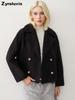 Wool Coat for Women Autumn Simple Overcoat Double Button Female Jacket