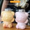 700ml Big Head Bear Juicer Transparent Plastic Sealed Cup for Juices Smoothies Milk And Homemade Drinks