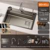 Shuopu 80x45 Gunmetal Gray 201 Stainless Steel Kitchen Sink