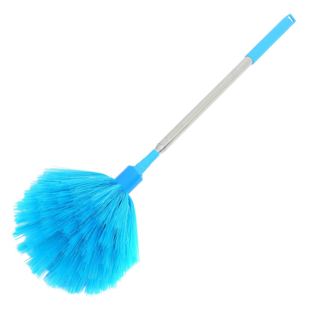 Sky Blue Telescoping Spider Web Cleaning Brush Long Handle Extendable Ceiling Cleaner Cobweb Duster Reusable Washable Household