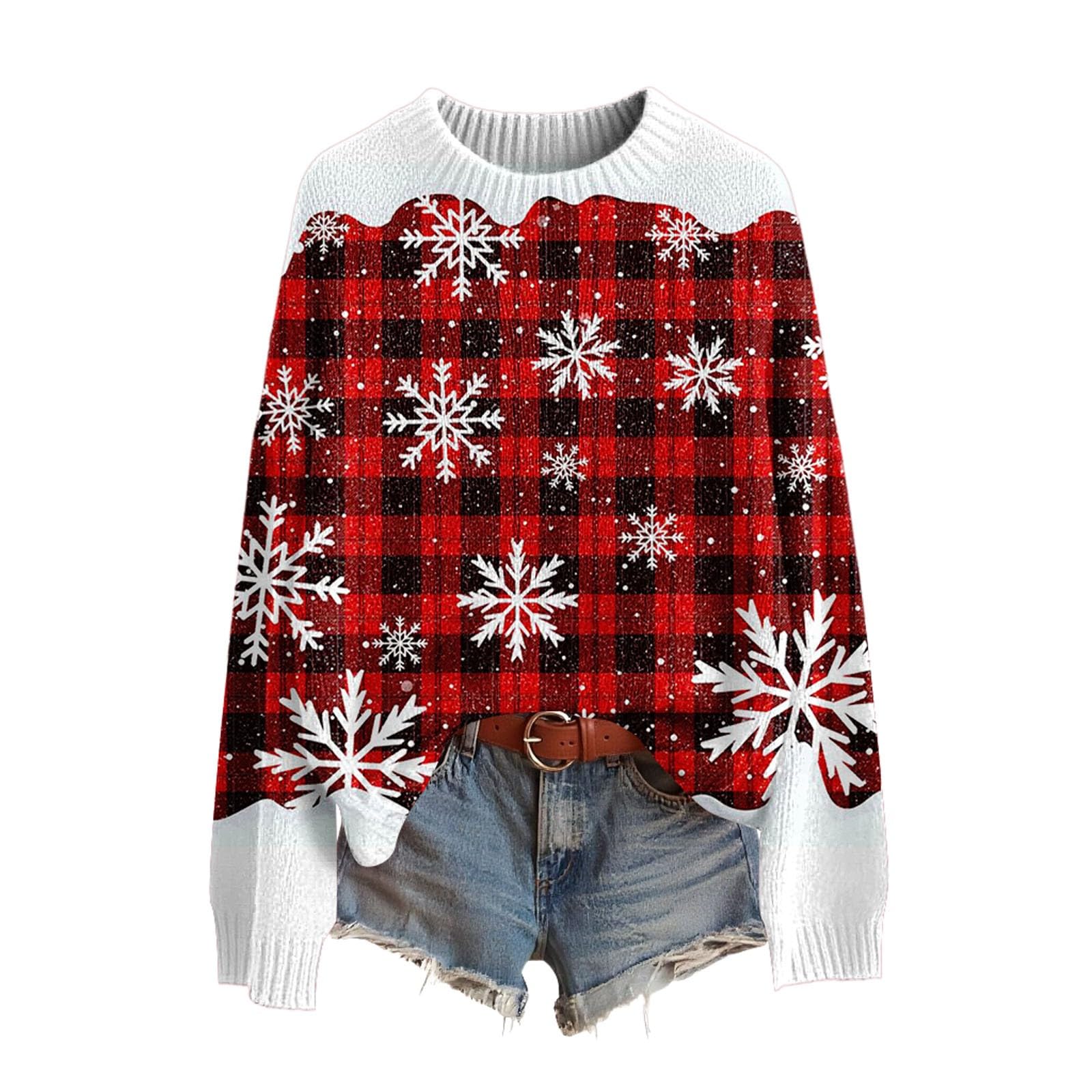 

Women s Funny Women s Christmas Sweater R-Neck Christmas Jumper Christmas Outfit Ugly Sweatshirt Christmas Costume XL винный