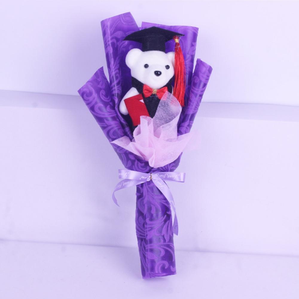 Plush Bear Bear Plush Bouquet Cartoon Doctoral Bear Toy Graduation Bear Bouquet  Birthday Party