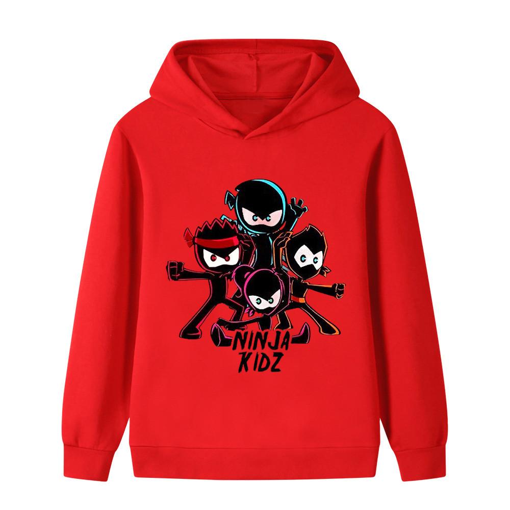 B1172 Bambini Ragazzi Ragazze NINJA KIDZ Anime Stampato Casual Outdoor Felpa con Cappuccio a Maniche Lunghe