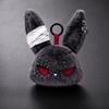Plush Doll with Metal Hanging Loop, Dark Style Rabbit Pendant Plush Toy, Funny Expression Plush Doll, Stress Relief Collectible Toy