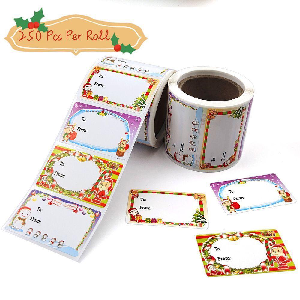 250 Pcs Santa Claus Snowman Christmas Gift Tags Gift Sealing Stickers for Xmas Presents