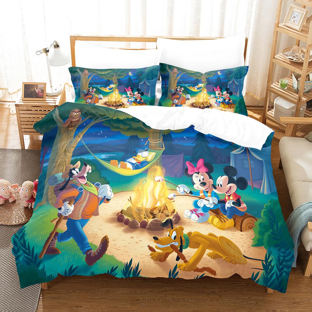 3D Cartoon Animation Bedding Three-Piece Digital Printing Microfiber Polyester Cotton Quilt Cover