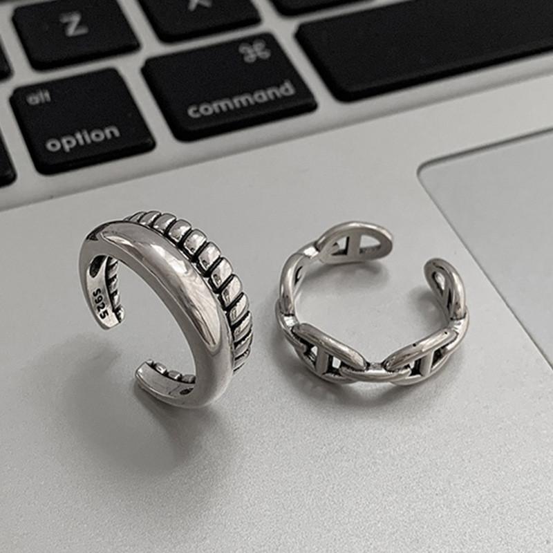 Vintage Style Adjustable Open Ring For Women With Unique Geometric Design For Couples
