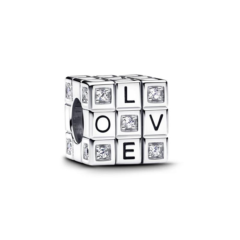 Fit Charms Original 3Mm Bracelets Necklace Womens Moveable Toy Cube Charm Copper Charms Beads Diy Fine Jewelry Gifts