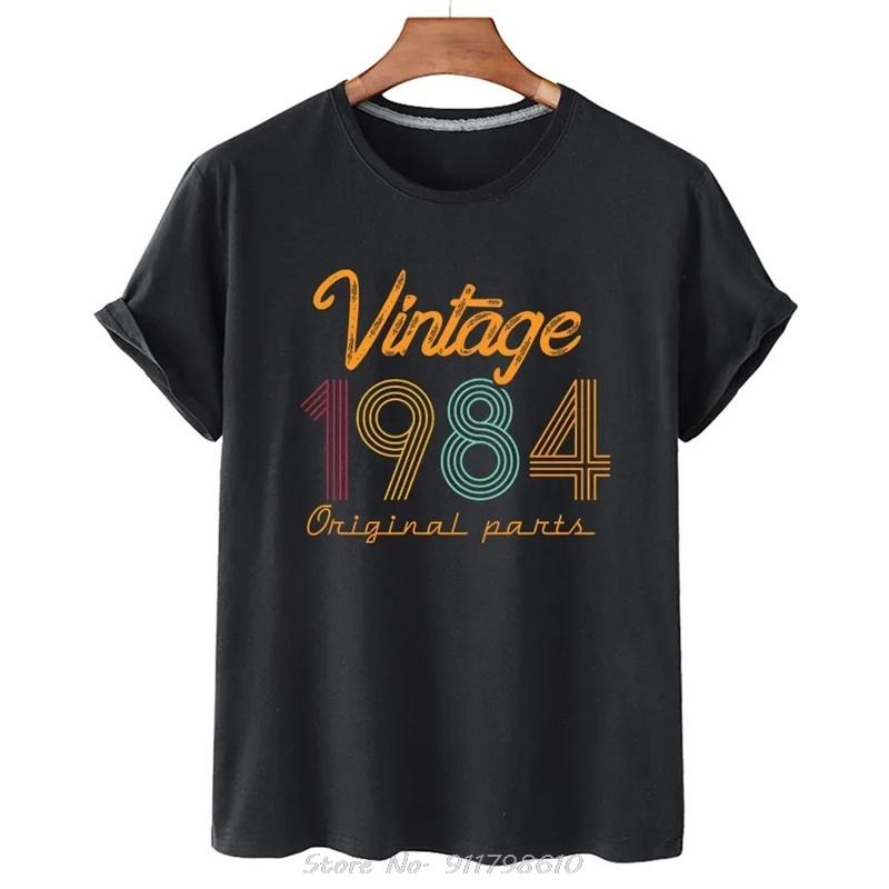 Oversized Birthday Anniversary T-shirts 1964 1974 1984 Family Party Cotton T Shirt Short Sleeve Tshirt Vintage Tee Gift Clothes