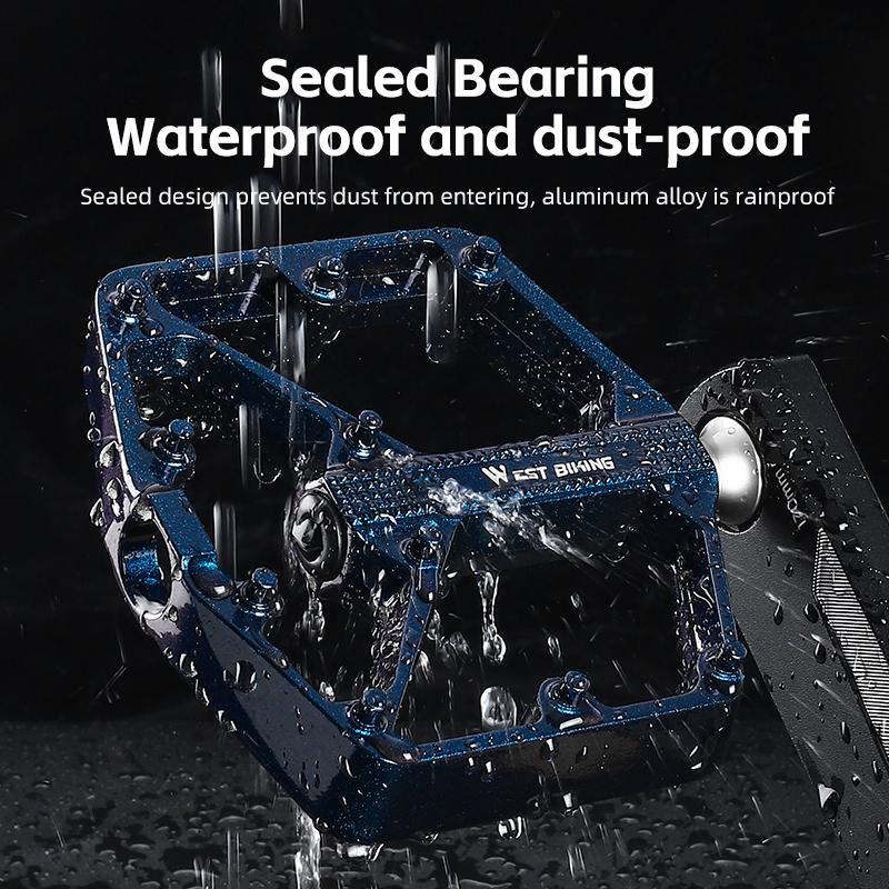 WEST BIKING Bike Pedals 3 Bearing Non-Slip MTB Road Aluminum Alloy Cycling Flat Pedals Bicycle Accessories Pedales Bicicletas