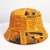 Sombrero de Pescador Unisex Estampado con Patrón de Periódico Viejo Sombrero de Cubo Tendencia Urbana Sombrero para el Sol Sombrero de Cubo Harajuku Sombrero Hip-Hop para Exterior