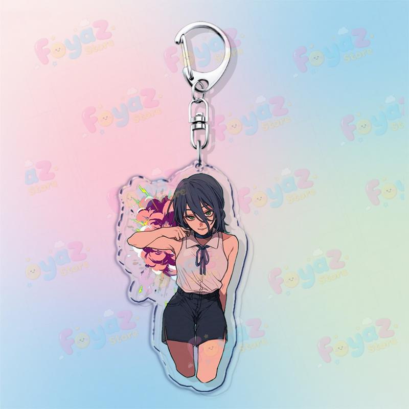 Anime Reze Art Keychain Accessories Bag Charms Devil Manga Women Keyrings Jewelry Csm Chibi Fans Freinds Gift