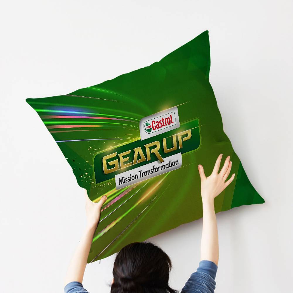 British Petroleum Company C-Castrol Cushion Cover Car Throw Pillow Case For Sofa Car Christmas Gift 40x40cm 45x45cm