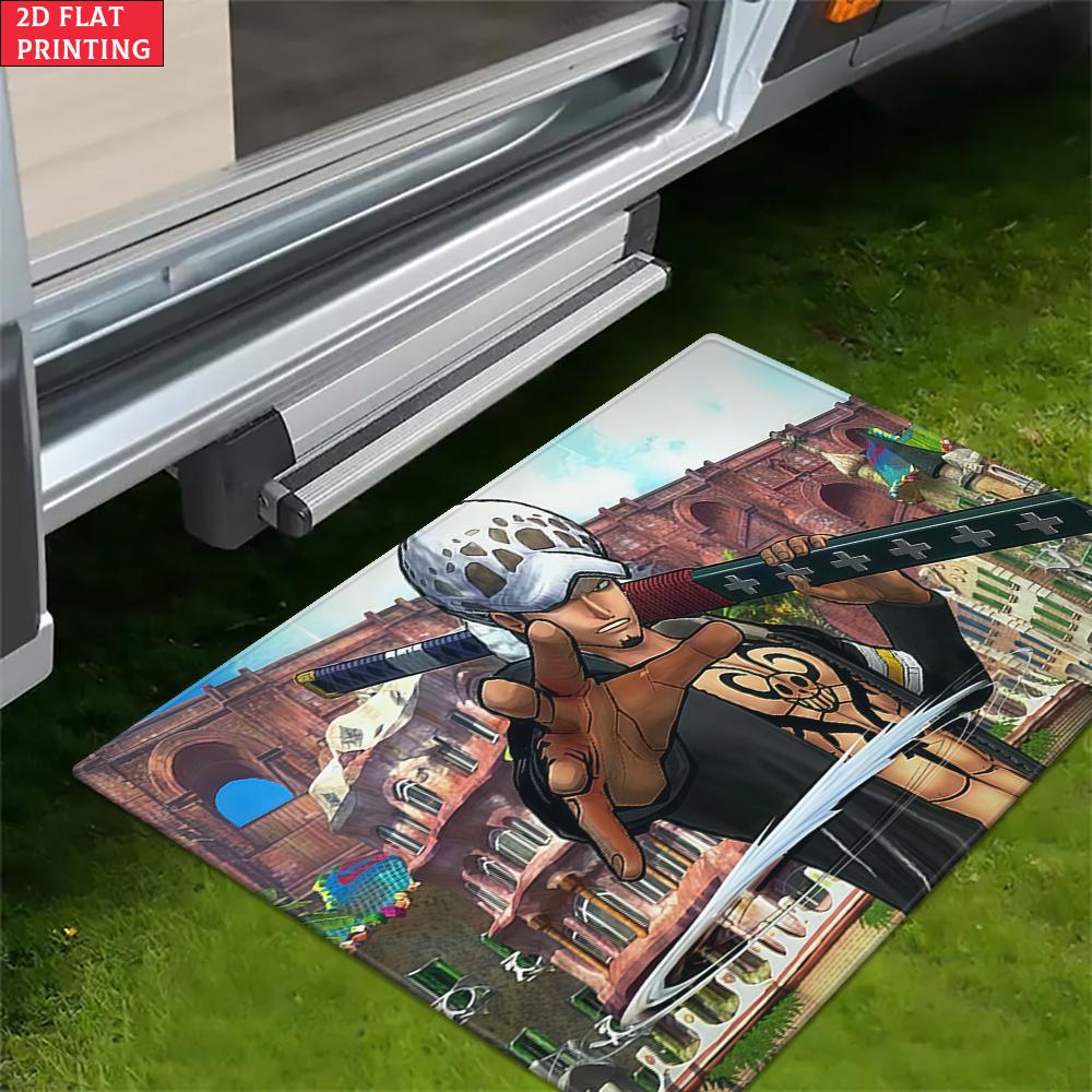Anime Surgeon of Death Doormat, Cartoon Pirate Room Non-slip Floor Mat, Decorative Entrance Rug for Home Living Room Bedroom