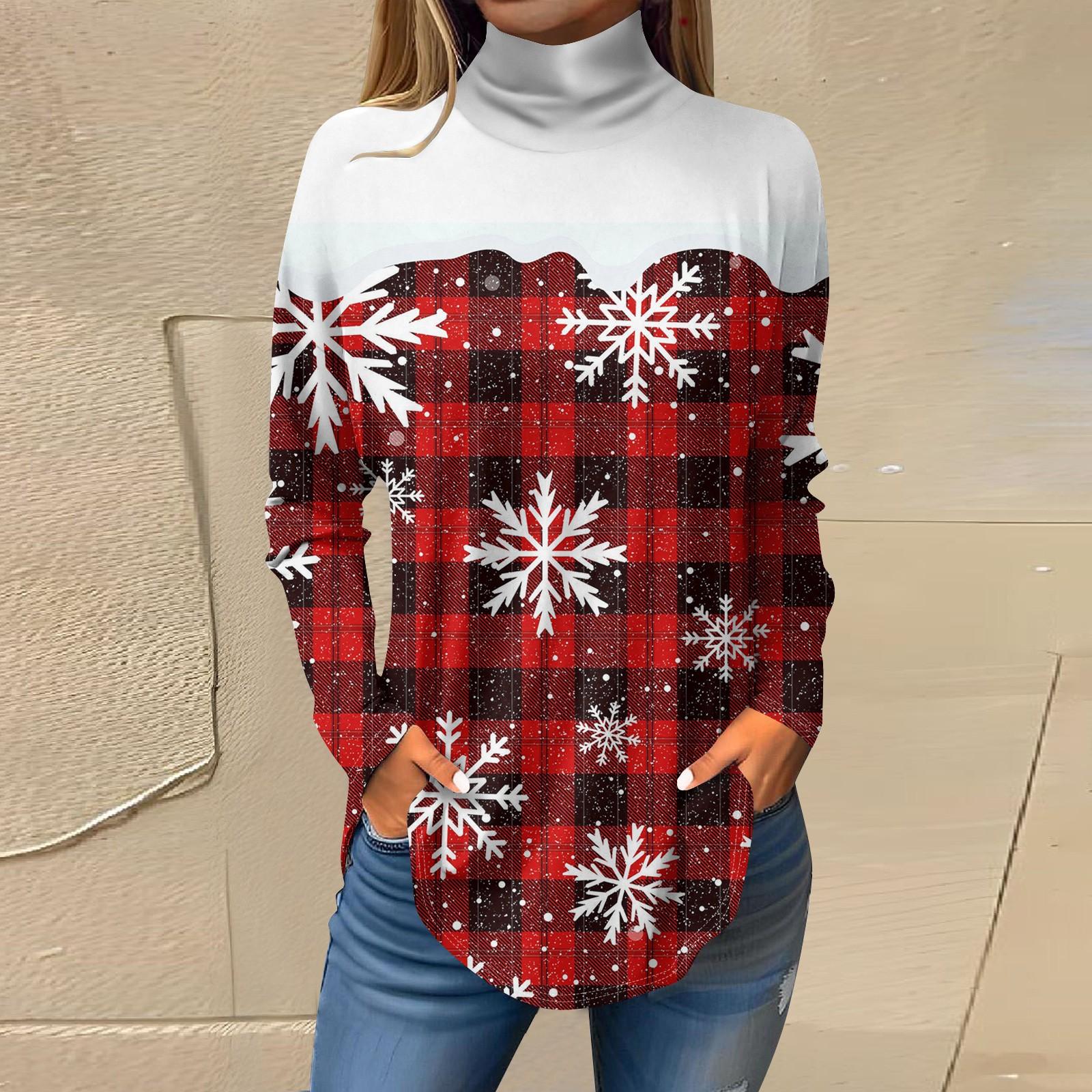 

Женская осенняя повседневная толстовка с длинным рукавом, винтажный принт, топ с высоким воротом, пуловер L киноварь