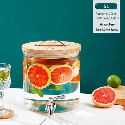Heat-Resistant Glass Cold Water Dispenser with Faucet