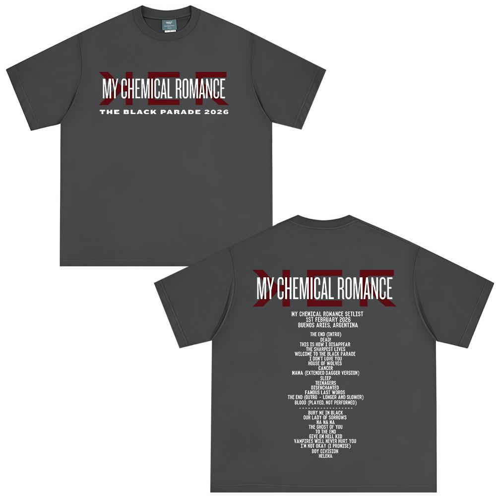 The Black Parade 2026 Tour Tshirts Punk Rock Band My Chemical RoUnisexce Tshirt Unisexs Women Clothing Vintage T Shirt Streetwear
