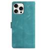 For iPhone 16 Pro Max Case Imprinted Feather PU Leather Wallet Phone Cover with Wrist Strap
