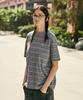 Peullukeu Retro Striped Short Sleeve T-Shirt Gray Fst343