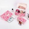 3Pcs Cute Quilted Cosmetic Bag with Pen Case Quilting Storage Bag Floral Printed Adorable Padding Skincare Pouch Ladies Trip Bag