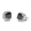 Luxury Female Yellow Pink Stone Earrings Fashion Silver Color Wedding Jewelry Vintage Double Stud Earrings for Women