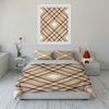 Crisscrossed brown diamond pattern. Bedding sets Duvet cover sets Duvet covers Pillowcases(1 * Duvet Cover 2 * Pillowcases, without duvet insert)