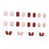 24 Pieces Suitable for Red Polka Dot Naked Pink Bow Korean Small Fresh 24 Pieces Wearable Nails