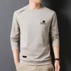 Men's Casual Round Neck Long Sleeve Hoodie - Spring/Autumn T-shirt Top