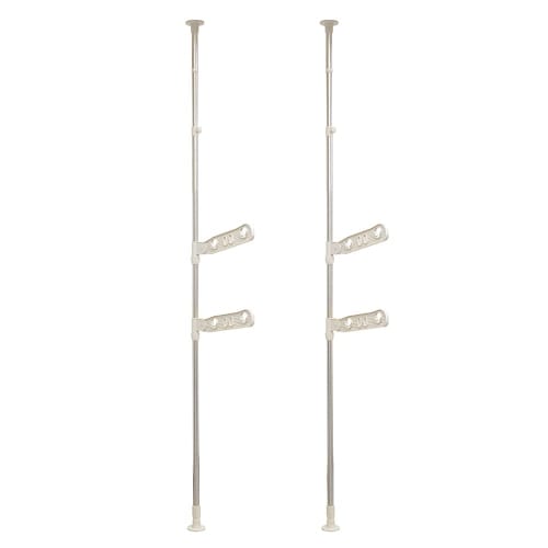 Bestco NY-282 Stainless Steel Tension Clothes Dryer for Balcony, 3 Tiers, Light Gray, Dimensions: 9cm Wide x 44-78cm Deep x 220-300cm High