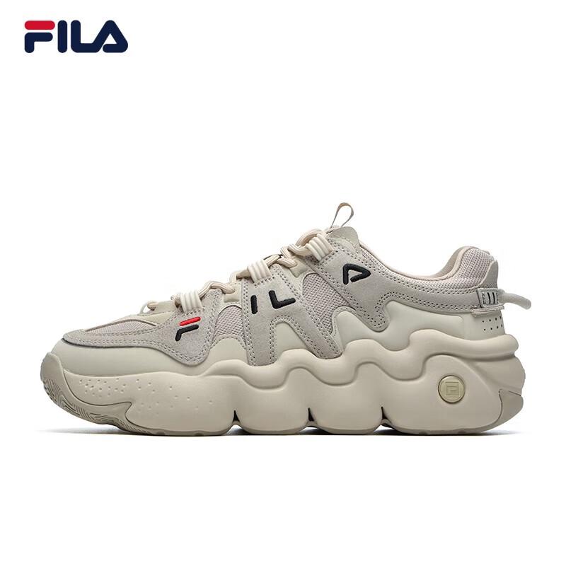 FILA Men s Oatmeal/Yellow Cement Retro Basketball Casual Shoes US 8.5