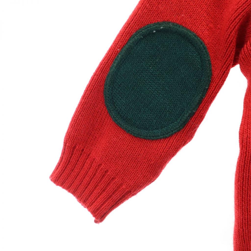 MIKIHOUSE Long Sleeve V-neck Knit Cardigan L Red Baseball Kid's Used