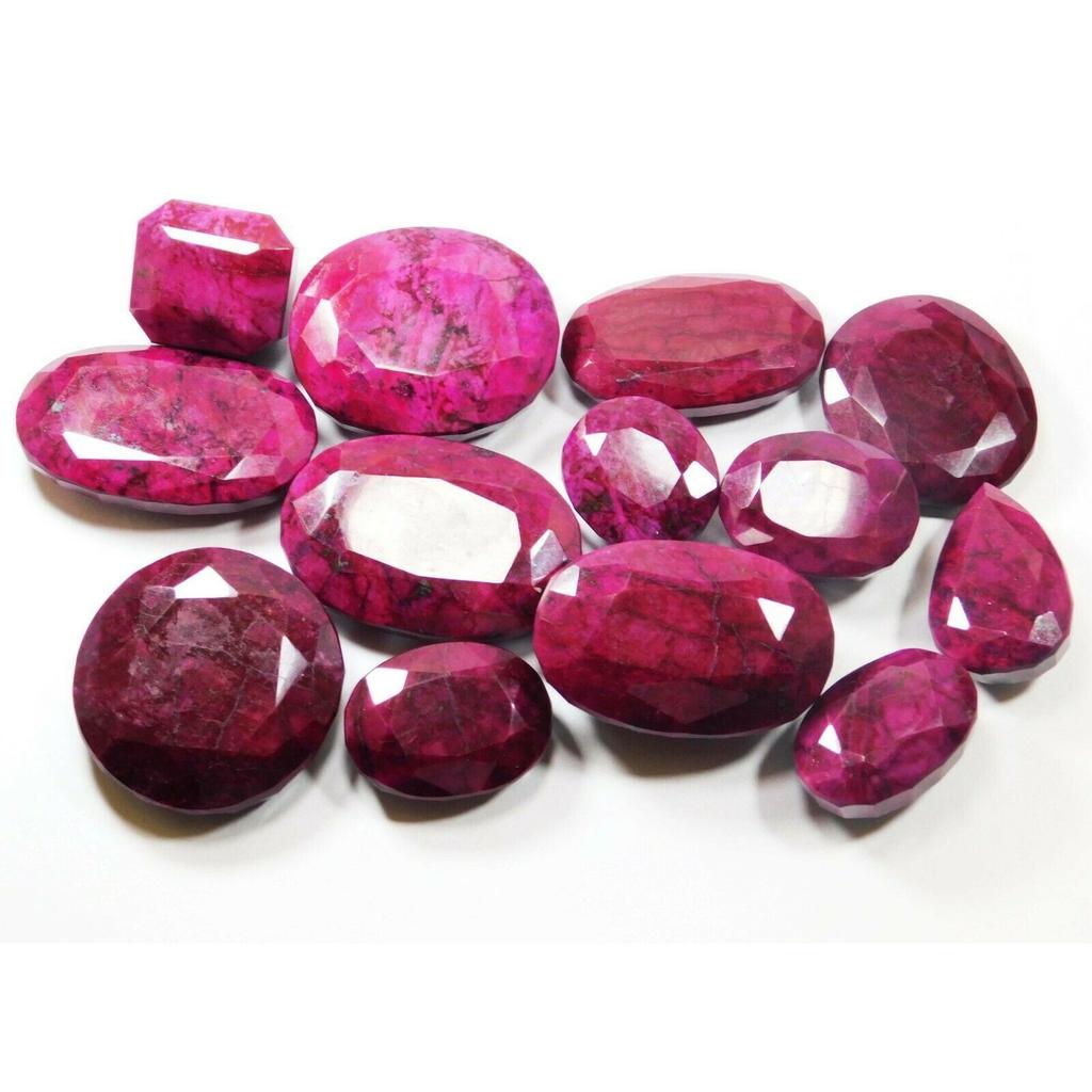 500 Ct Red Ruby Gemstones Lot Certified Mix Shape Huge Size LOT A-72111111