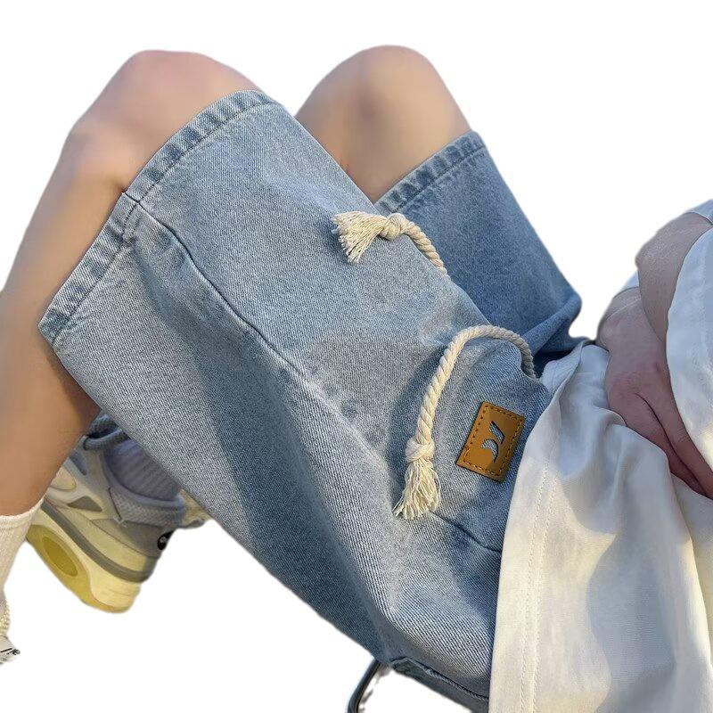 Herren Sommer Mode Lockere Denim Shorts - Amerikanischer Stil, Große Größe, Lässige Fünf-Punkt-Hose