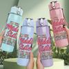 1PC Middle Sister Cowboy Font 750ml Color Plastic Sports Water Bottle Leakproof Flip Straw Lid Suitable for Sports Office Home Use