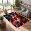 Tappeto in Flanella Stampato AC Milan Antiscivolo Morbido Poliestere Tappeto per Pavimento Tappetino Decorativo da Interno per Camera da Letto Soggiorno Divano Sala Giochi Decorazione Casa