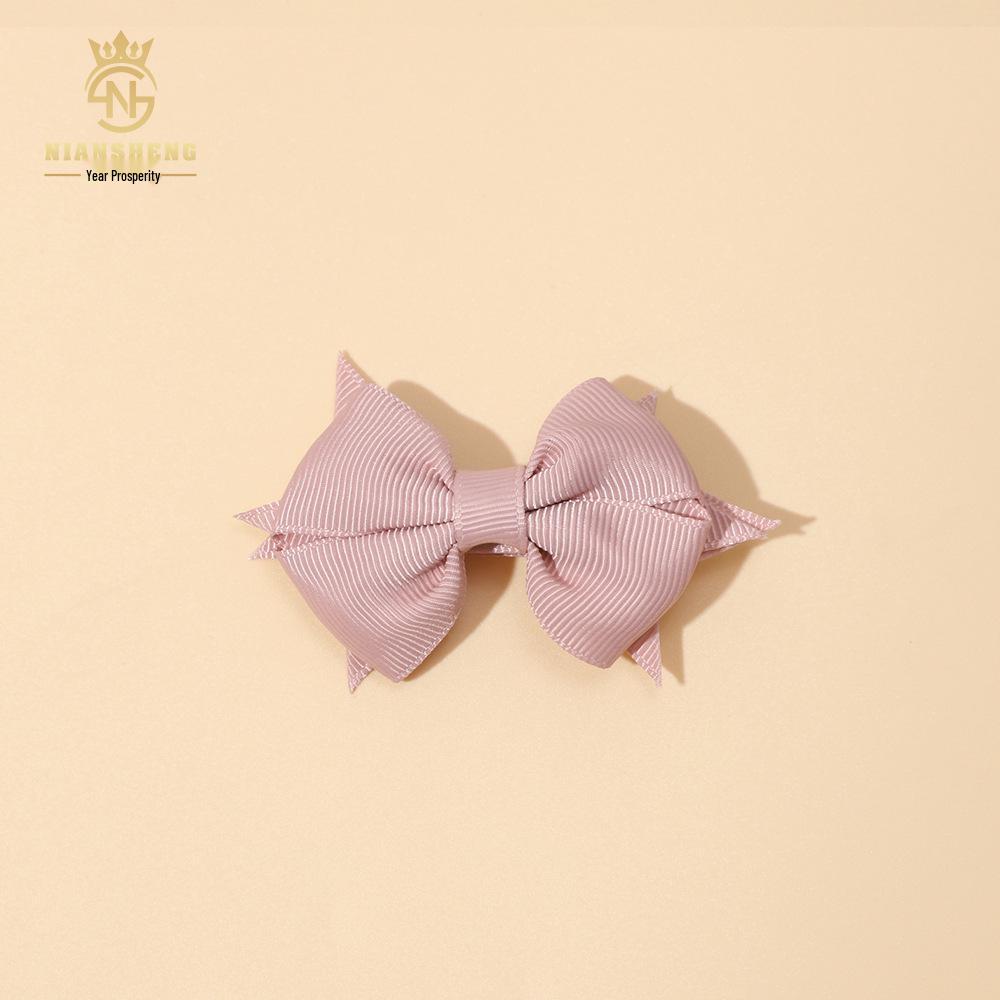 Korean Handmade Pink Bow Hair Clips for Girls