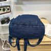 Denim Backpack Student Schoolbag Solid Color Backpack